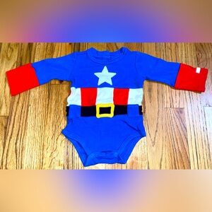 Disney Store Captain America Baby Costume Bodysuit Avengers 9-12 Months